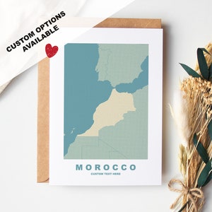 Cartão de felicitações Marrocos - Opções personalizadas disponíveis - Envelope Kraft incluído - Aniversário - Aniversário - Viagem surpresa - Cartão personalizado