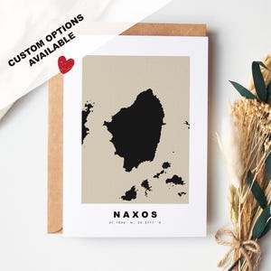 Tarjeta de felicitación personalizada de Naxos - Sobre Kraft incluido - Texto personalizado - Tarjeta de felicitación - Tarjeta personalizada - Naxos - Νάξος - Grecia