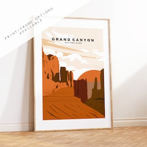 Grand Canyon Print - US National Park Travel Poster - Prints, Framed or Canvas - USA National Parks - Grand Canyon Travel Poster - Gift