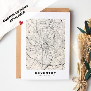 Carte de vœux Coventry - Options personnalisées disponibles - Enveloppe recyclée incluse