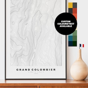 Grand Colombier Karte - Poster - Topographie - Kontur -  Kartenposter - Karte Drucken