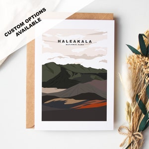 Tarjeta de felicitación de Haleakala - Parque Nacional Haleakala - Tarjetas de felicitación de parques nacionales de EE. UU. - Sobre incluido - Tarjeta reciclada blanca