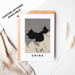 Chine Carte de voeux personnalisée - Enveloppe kraft incluse - Texte personnalisé - Carte de voeux personnalisée - Anniversaire - Voyage surprise - Anniversaire