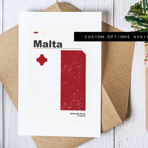 Cartão de felicitações de Malta - Cartão de felicitações personalizado - Cartão em branco - Envelope reciclado incluído - Cartão de felicitações - Aniversário - Aniversário - Viagem