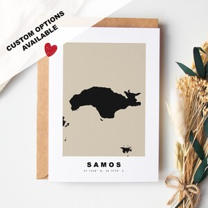 Tarjeta de felicitación personalizada de Samos - Sobre Kraft incluido - Texto personalizado - Tarjeta de felicitación - Tarjeta personalizada - Samos - Σάμου - Grecia