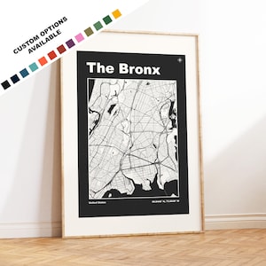 Bronx Map Print - Print, Framed or on Canvas - Bronx Poster - Bronx United States - Custom Text Options - Map Wall Art - Gift - USA