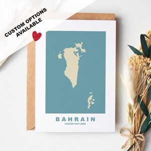 Tarjeta de felicitación de Bahréin - Opciones personalizadas disponibles - Sobre reciclado incluido