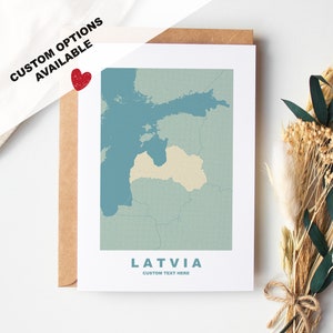 Tarjeta de felicitación de Letonia - Opciones personalizadas disponibles - Sobre reciclado incluido - Tarjeta de felicitación