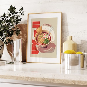 Ramen Print - Yokohama Chinatown - Kitchen Wall Art - Japanese Food - Ramen Poster - Kitchen Print - Foodie Gift - Food Lover - Vintage