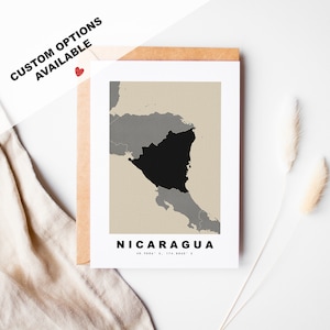Tarjeta de felicitación personalizada de Nicaragua - Sobre Kraft incluido - Texto personalizado - Tarjeta de felicitación de Nicaragua - Aniversario - Viaje sorpresa - Cumpleaños