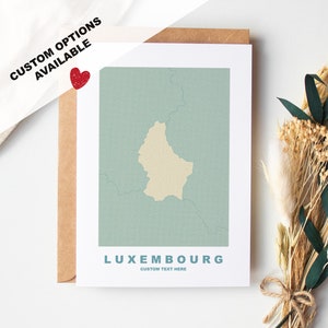 Tarjeta de felicitación de Luxemburgo - Opciones personalizadas disponibles - Sobre Kraft incluido - Aniversario - Cumpleaños - Viaje sorpresa - Tarjeta personalizada