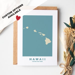 Hawaii-wenskaart - aangepaste opties beschikbaar - kraftenvelop inbegrepen - jubileum - verjaardag - verrassingsreis - aangepaste kaart