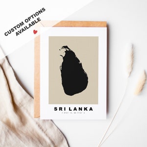 Tarjeta de felicitación personalizada de Sri Lanka - Sobre Kraft incluido - Texto personalizado - Tarjeta de felicitación de Sri Lanka - Aniversario - Viaje sorpresa - Cumpleaños