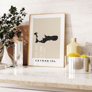 Kaimaninseln Druck - Benutzerdefinierter Kartendruck - Geschenkoptionen mit personalisiertem Text - Rahmen / Leinwandoptionen - Vintage Style Map Print