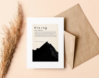 Hiking Greeting Card - Blank Card - Recycled Envelope Included - Hiking - Hiking Card - Gift for Hiker - Card for Hiker - Mountaineering