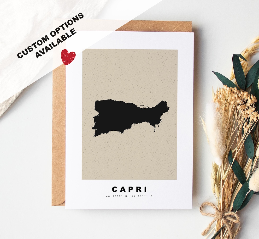 Capri Custom Greeting Card - Kraft Envelope Included - Custom Text ...