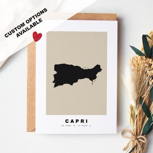 Capri individuelle Grußkarte – Kraft Umschlag inklusive – benutzerdefinierter Text – Grußkarte – Jahrestag – Überraschungsreise – Geburtstag