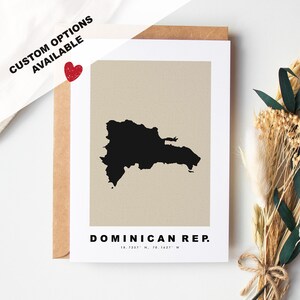 Carte de voeux personnalisée République dominicaine - Enveloppe Kraft incluse - Texte personnalisé - Carte de voeux - Anniversaire - Voyage surprise - Anniversaire