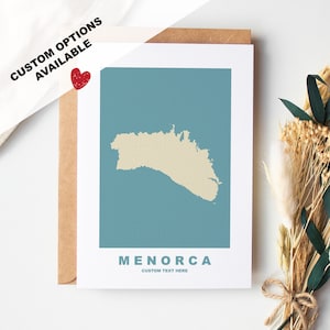 Carte de voeux de la menorque - Options personnalisées disponibles - Enveloppe recyclée incluse