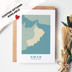 Oman Grußkarte - Benutzerdefinierte Optionen verfügbar - Kraft Umschlag inklusive - Jubiläum - Geburtstag - Überraschungsreise - benutzerdefinierte Karte