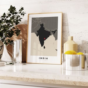 Impression de l'Inde - impression de carte personnalisée - options de cadeau de texte personnalisé - options de cadres/toile - impression de carte de Style vintage