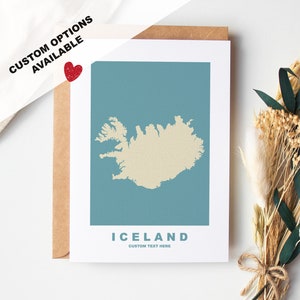 Carte de voeux en Islande - Options personnalisées disponibles - Enveloppe recyclée incluse