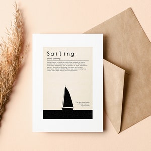 Carte de voeux de voile - Carte vierge - Enveloppe recyclée incluse - Voile - Carte de voile - Carte pour marin - Anniversaire - Fan de voile -