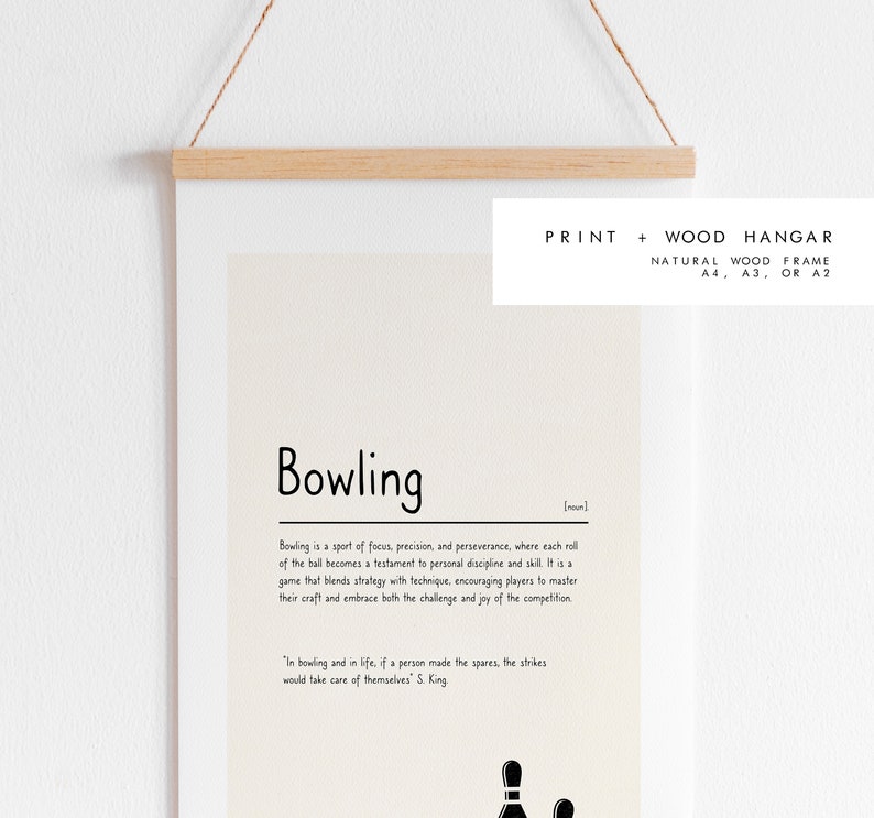 Bowling Definition Print - Custom Text/quote Options - Customised Gift ...