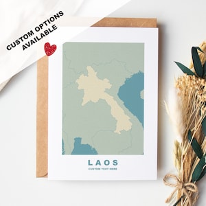 Laos-wenskaart - aangepaste opties beschikbaar - kraftenvelop inbegrepen - jubileum - verjaardag - verrassingsreis - aangepaste kaart