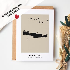 Tarjeta de felicitación personalizada de Creta - Sobre Kraft incluido - Texto personalizado - Tarjeta de felicitación - Tarjeta personalizada - Kriti - Κρήτη - Grecia