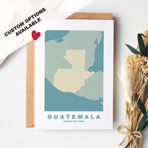 Tarjeta de felicitación de Guatemala - Opciones personalizadas disponibles - Sobre reciclado incluido