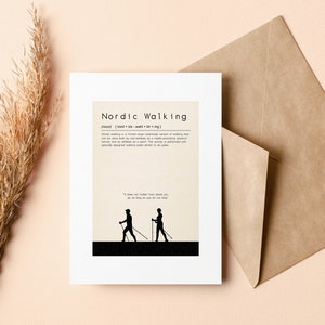 Carte de voeux de marche nordique - Carte vierge - Enveloppe recyclée incluse - Marche nordique - Carte de cricket - Carte pour marcheur nordique - Anniversaire
