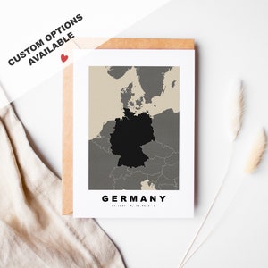 Allemagne carte de voeux personnalisée - enveloppe Kraft incluse - texte personnalisé - Allemagne carte de voeux - Allemagne - anniversaire - voyage surprise