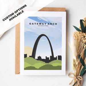 Tarjeta de felicitación de Gateway Arch - Parque nacional Gateway Arch - Tarjetas de felicitación de parques nacionales de EE. UU. - Sobre incluido - Tarjeta reciclada blanca