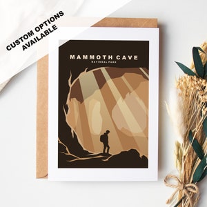 Tarjeta de felicitación de Mammoth Cave - Parque Nacional Mammoth Cave - Tarjetas de felicitación de parques nacionales de EE. UU. - Sobre incluido - Tarjeta reciclada blanca