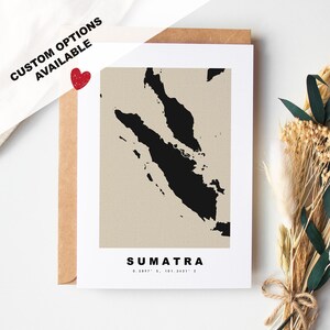 Cartão de felicitações personalizado Sumatra - Envelope Kraft incluído - Texto personalizado - Cartão de felicitações - Aniversário - Viagem surpresa - Aniversário