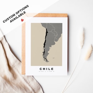 Aangepaste wenskaart Chili - Kraft-envelop inbegrepen - Aangepaste tekst - Wenskaart Chili - Verjaardag - Verrassingsreis - Verjaardag