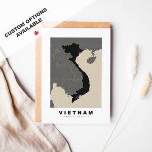 Aangepaste wenskaart Vietnam - Kraft-envelop inbegrepen - aangepaste tekst - Vietnam-wenskaart - jubileum - verrassingsreis - verjaardag