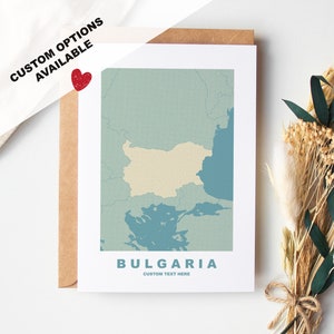 Bulgarie Carte de voeux - Options personnalisées disponibles - Enveloppe recyclée incluse