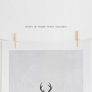 Scandinavian Print Stag in the Woods Modern Art Print Wall Art Scandinavian Modern Home Decor White Wall Art Nature Travel image 3