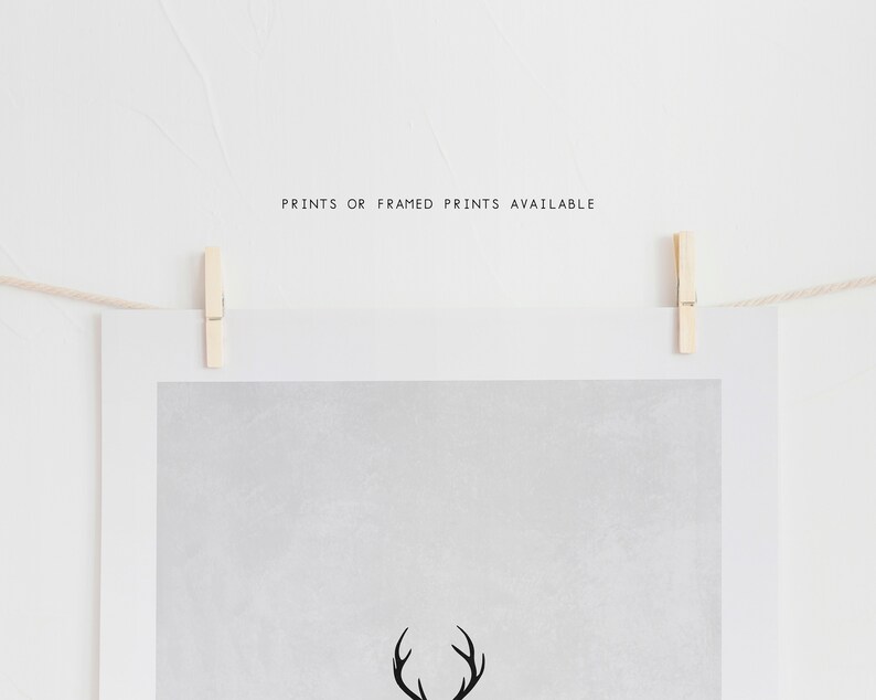 Scandinavian Print Stag in the Woods Modern Art Print Wall Art Scandinavian Modern Home Decor White Wall Art Nature Travel image 3