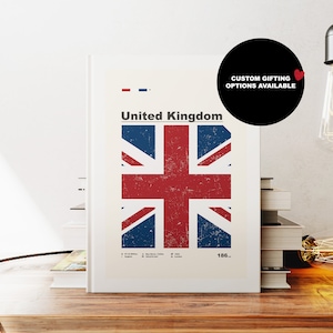 Carnet du Royaume-Uni - Drapeau - A5 ou A4 - Carnet de cartes - Journal à couverture rigide - Carnet à reliure à anneaux - Ligné - Graphique - Papier ordinaire - Petit cadeau - Cadeau