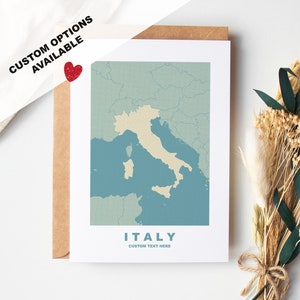 Cartão de felicitações da Itália - Opções personalizadas disponíveis - Envelope Kraft incluído - Aniversário - Aniversário - Viagem surpresa - Cartão personalizado