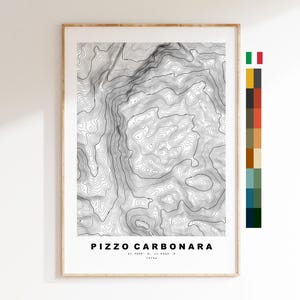 Pizzo Carbonara Druck - Italien - Konturkarte - Topographie - Topografische Karte - Druck - Poster - Kartendruck
