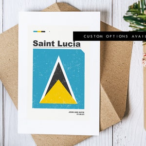 Saint Lucia Greeting Card - Custom Greeting Card - Blank Card - Recycled Envelope Included - Greeting Card - Birthday - Anniversary - Trip