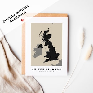 Tarjeta de felicitación personalizada del Reino Unido - Sobre Kraft incluido - Texto personalizado - Tarjeta de felicitación del Reino Unido - Aniversario - Viaje sorpresa