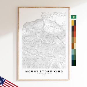 Mount Storm King Druck - Vereinigte Staaten - Konturkarte - Topographie - Topografische Karte - Druck - Poster - Kartendruck