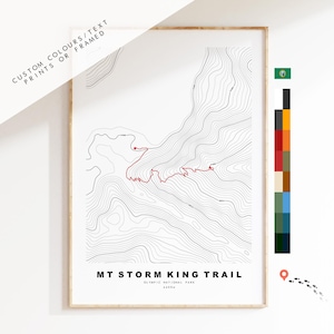 Mount Storm King Trail-kaart afdrukken - route- en contourkaart - topografie - contour - Washington - wandelkaart - routekaart - wandelkaarten VS