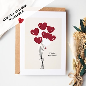 Priecīgu Valentīndienu - Biglietto di San Valentino lettone - Vuoto all'interno o con messaggio - Busta inclusa - Valentinstagskarte