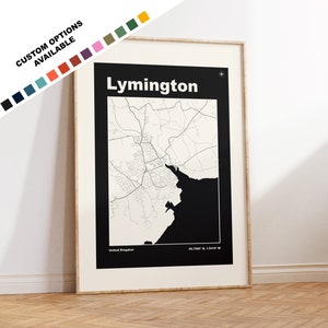 Lymington Map Print - Benutzerdefinierte Optionen / Farben erhältlich - Drucke oder gerahmte Drucke - Lymington New Forest - Benutzerdefinierter Text für Geschenk